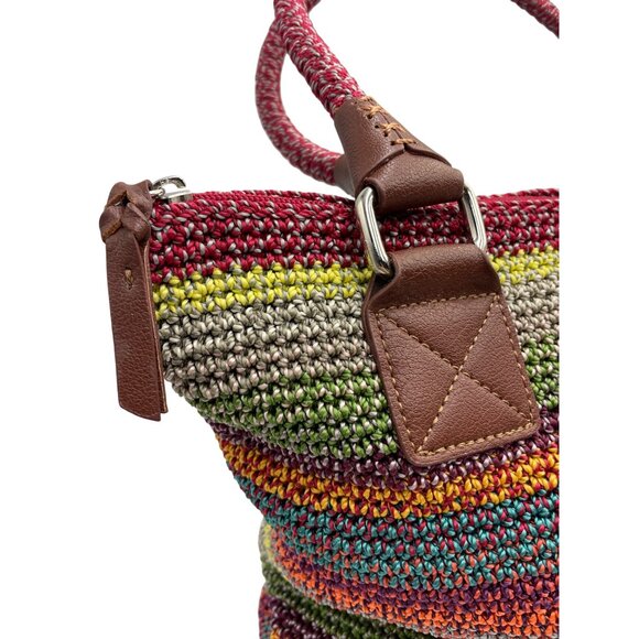 The Sak Gypsy Cambria Crochet Shoulder Bag With Brown Accents & Zipper Closure - Picture 15 of 16